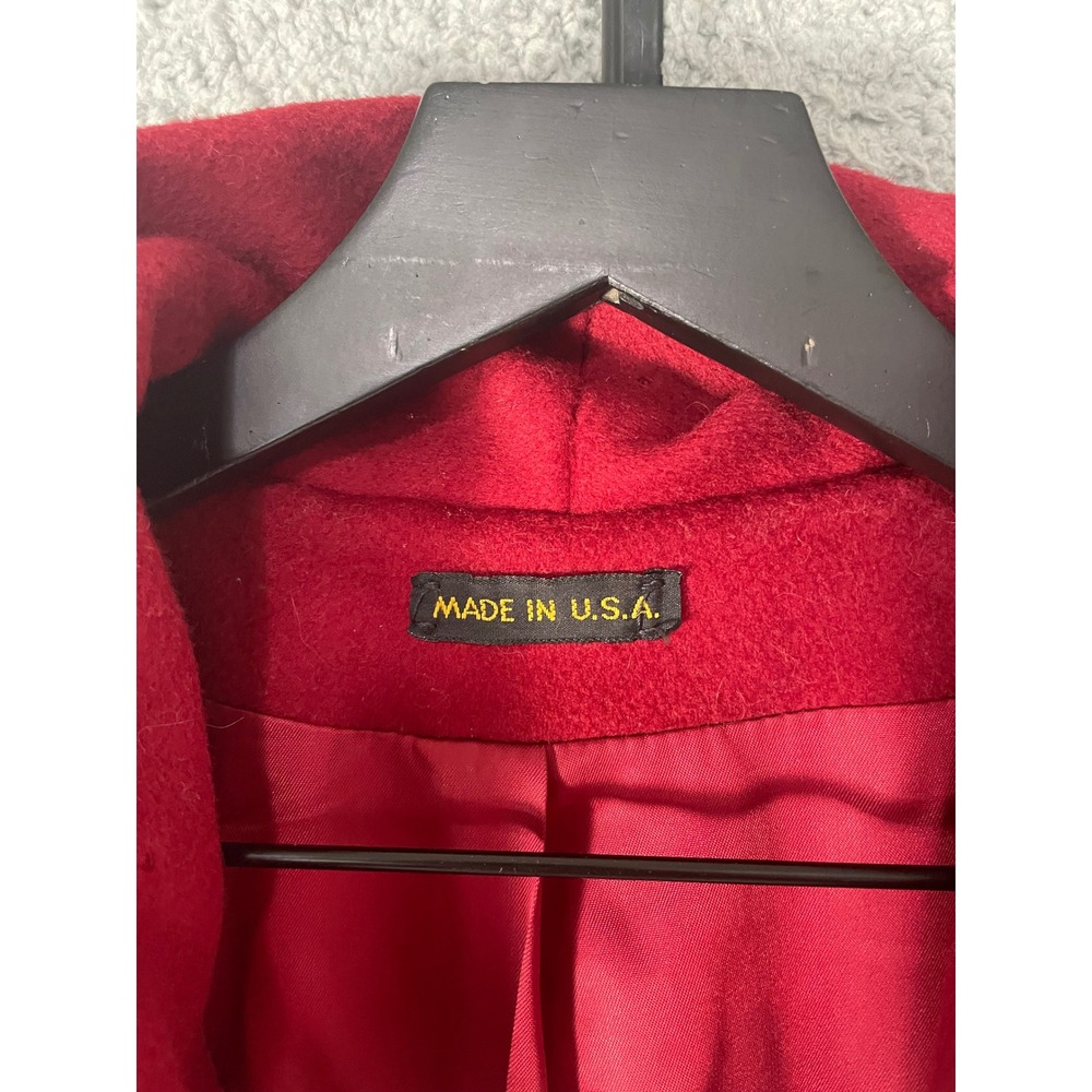 Worumbo 100% Wool Blazer Red Womens Vintage Coat Jacket Tailored USA M/L - Picture 5 of 13